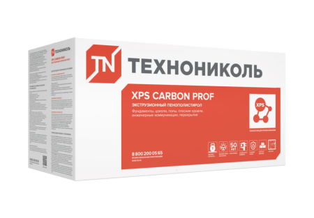 Экструдированный пенополистирол (XPS) ТЕХНОНИКОЛЬ CARBON PROF RF 1180х580х100 мм L-кромка